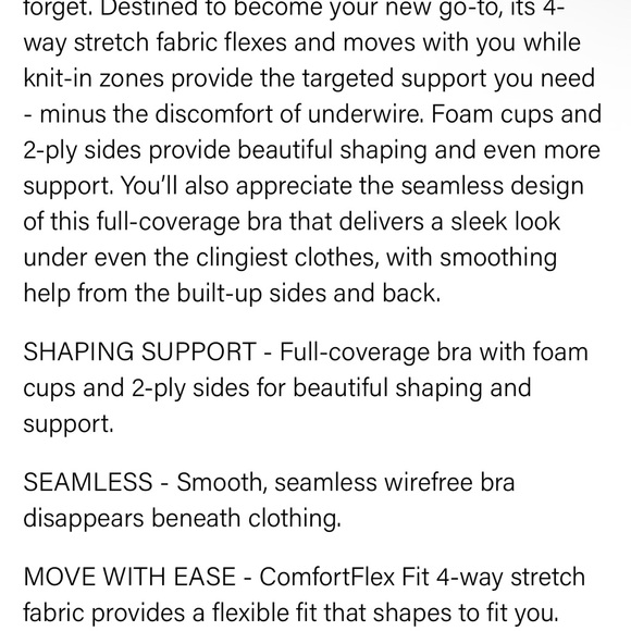 Bali White Comfort Bra. Cool Comfort Fabric. NWT - Picture 4 of 8